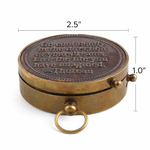 Brújula Marina Vintage de Latón con Caja de Madera miniatura 3
