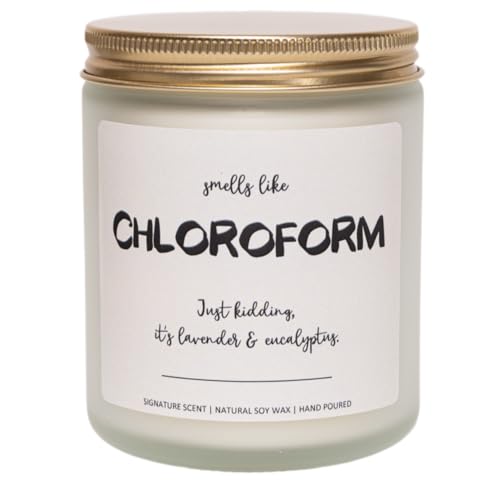 Lavender & Eucalyptus Soy Wax Candle 7OZ - True Crime Gifts for Women Serial Killer Gift Crime Junkie Merch Stress Relief Gifts for Women & Men Smells Like Chloroform