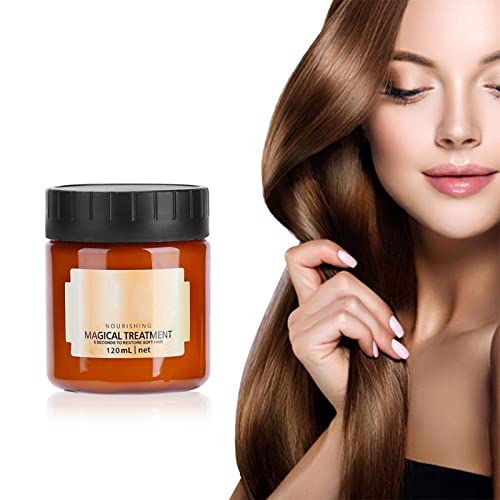 Masque capillaire réparateur,120ml Magical Masque Capillaire Traitement Nourrissant Doux Lisse Réparation Dommages, Les Cheveux KéRatine Et Du Cuir Chevelu