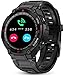 ANSUNG Smartwatch Uomo Orologio Fitness, Chiamata Bluetooth, Cardiofrequenzimetro da Polso, Activity Tracker Sportivi Contapassi Controllo Musica Cronometro per Android iOS(Nero)