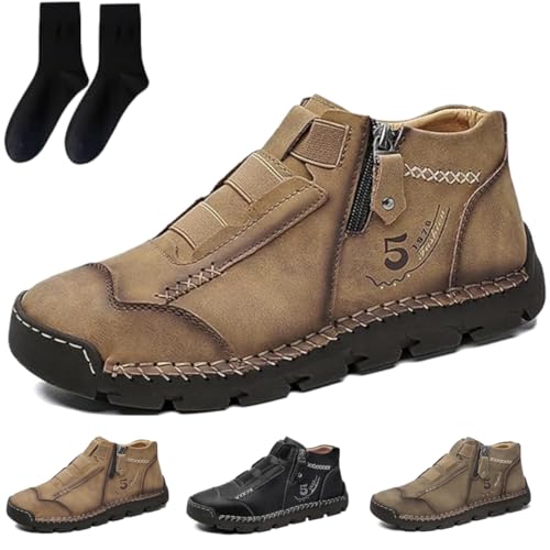 Matufit Shoes for Men - Men's Waterproof Non-Slip Fashionable Orthopedic Shoes, Matufit Side Zip Orthopedic Loafers for Men