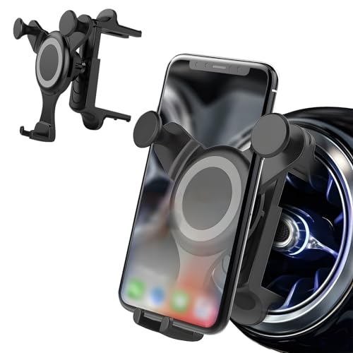 Car Phone Holder for Mercedes Benz C/E/S Mini Cooper Audi-TT Ford Jeep Adjustable Round Phone Car Vents Mount for All Circular Air Vents Compatible with iPhone 16/15/14 Pro Max Samsung Smartphone