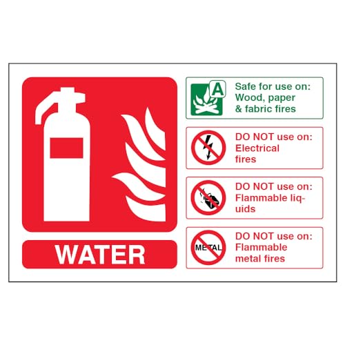vsafety 11013 Al-s Panneau extincteur, l'eau d'identité, autocollant, paysage, 150 mm x 100 mm, vert/rouge