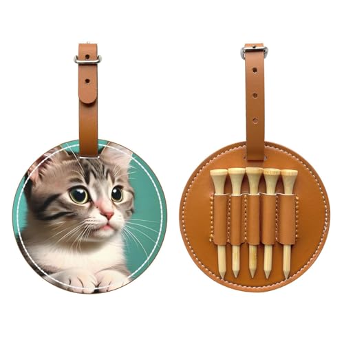 A curious cat Printed Golf Tee Storage Bag - Portable Storage, Easily Organize Tees