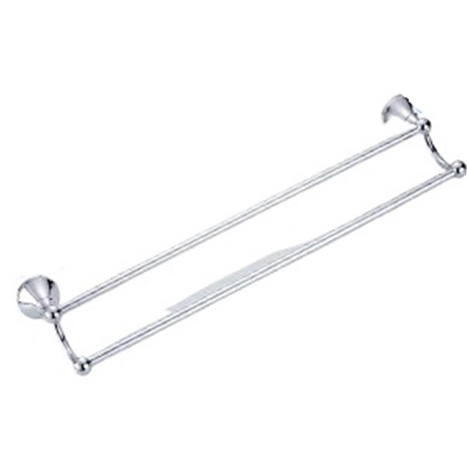 Towel Bar Towel Holder Chrome Bathroom,Wall Mounted Double Bar, Rack,Solid Brass Rail(40cm)