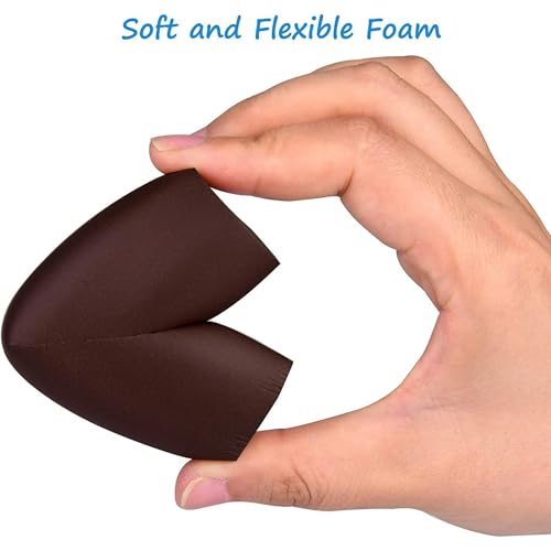 Image of RECLUSE 8 Pack Soft Baby Corner Guards - Cushioned Baby Proofing Edge and Table Corner Protectors Proof for Furniture, Toddler Bed, Bumpers Child Safety Edge Protector for Kids (Brown)