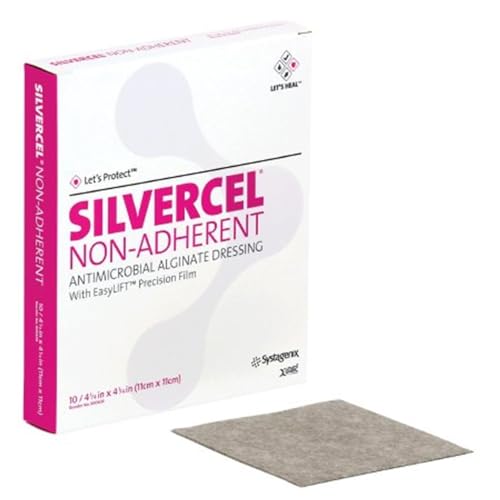 53900404 - Silvercel Non-Adherent Antimicrobial Alginate Dressing 4-1/4 x 4-1/4