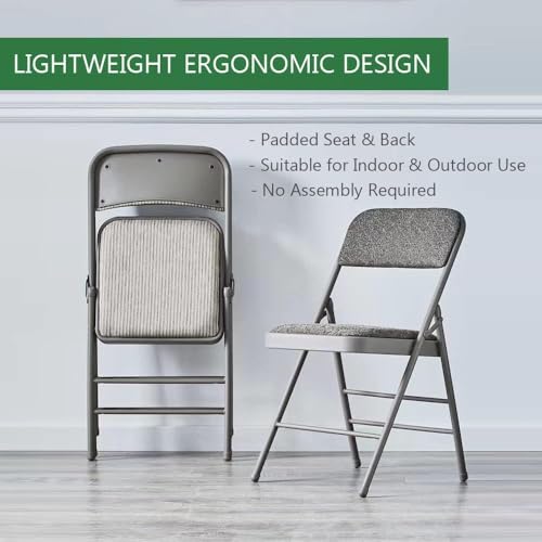 Affordable Pack of 4 Steel Frame Folding Chairs (Black, Gray, White)