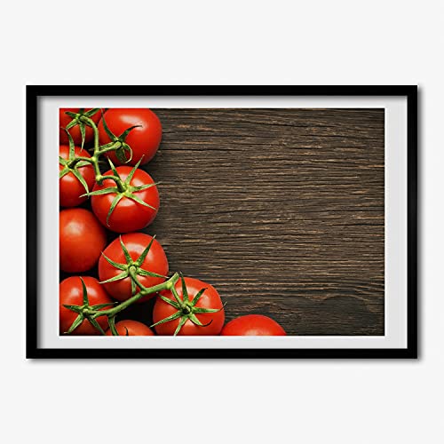 Cadre photo MDF 70x50 cm Tulup avec affiche de tomates sur bois style moderne