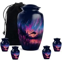 Fashionzaadi Prism Dragonfly Urn for Ashes Adult Male,1large+4keepsake Cremation urn for Ashes for Women, Cremation urns Adult Man Human Remains,Burial urns, urnas para cenizas humanas adultos