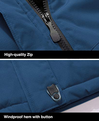 Image of MAGCOMSEN Men's Winter Coats Waterproof Ski Snow Jacket Warm Fleece Jacket Parka Raincoats With Multi-Pockets| Standard Length