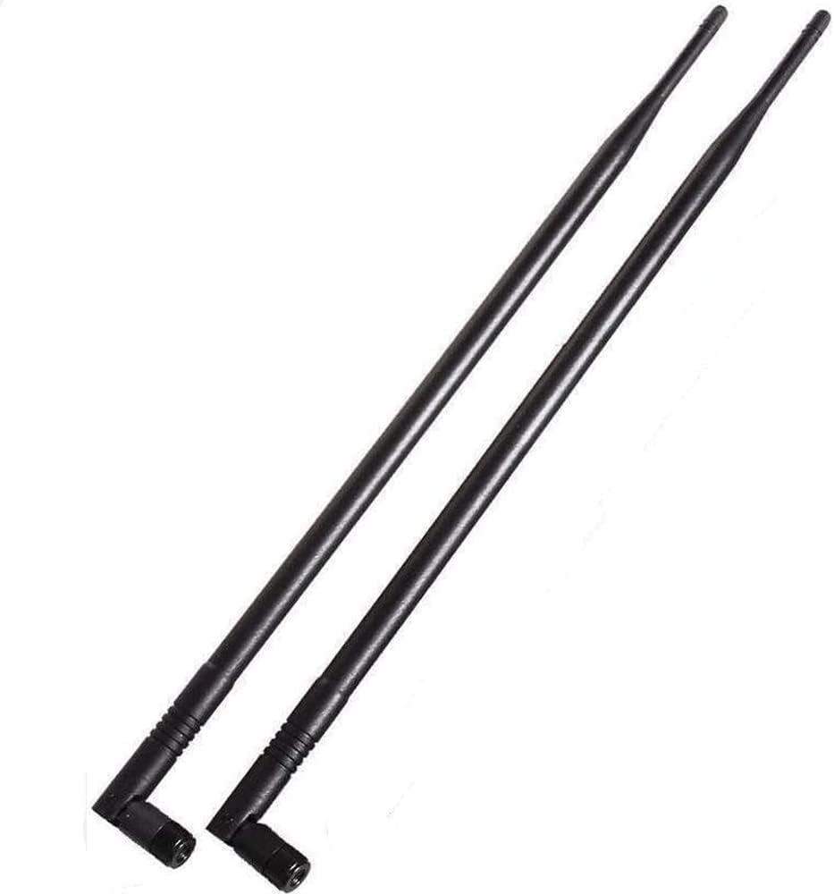 High Gain 12dbi WiFi Router Universal Omni-Directional Antenna & 10ft RP-SMA Male to Female Extension Cable for Wireless Network Router, PCI/PCIe Card, USB Adapter, IP Camera 1 PCS