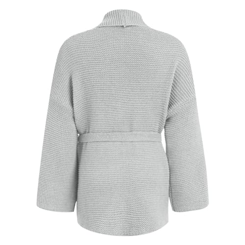 Cárdigan de gofre para hombre con cinturón estilo kimono chaqueta cómoda 3