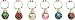 LSArts Wine Glass Charms, Round Ornaments, Set of 6