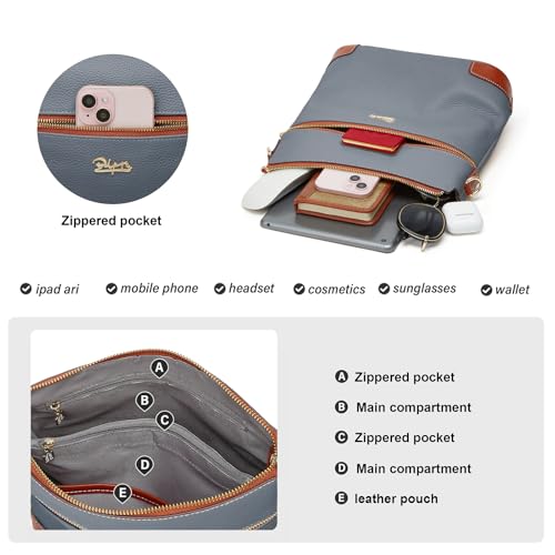 Image of BOYATU Leather Crossbody Bag for Women: Designer Shoulder Purse for Travel - Trendy Genuine Leather Handbag for Everyday