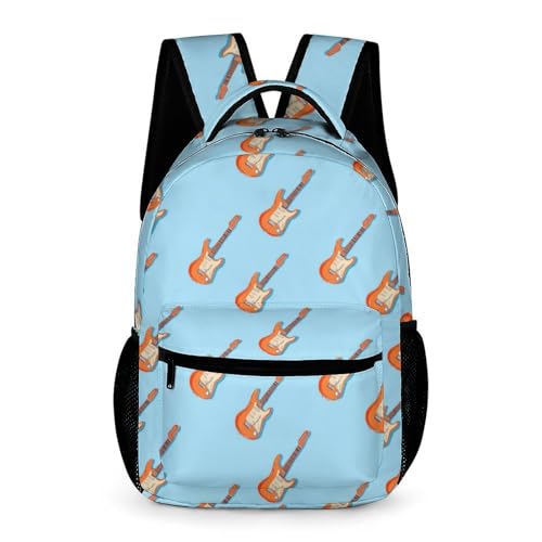Electric Guitar Travel Backpack Casual Daypack Shoulder Bag with Adjustable Shoulder Straps