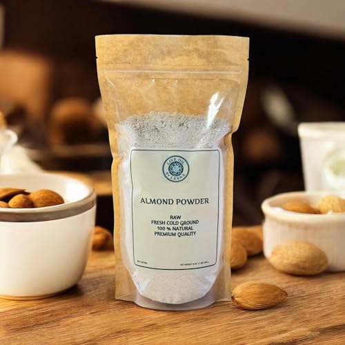 Raw Cold-Ground Almond Powder. Freshly milled
