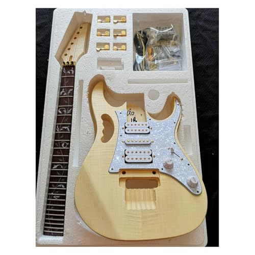 ィギター樽交換部品 ダブルロッカーエレキギター製作キット タイガーメイプルバスウッドソリッドウッドボディ(A018)