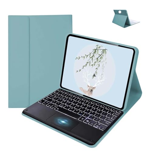 Image of Keyboard Case for OnePlus Pad Go 11.35 inch & Oppo Pad Air2 11.4 inch Folio Back Cover with Trackpad, 7 Color Backlit, Multi Angle View, Long Battery, Auto Sleep, Shockproof & Water Resistant