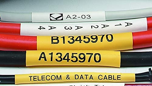 Aonomi Compatible Labels Tape Replacement For Dymo 18056 Heat Shrink Tube Label For Dymo Rhino 4200, 5200, 5000, 6000 Industrial Label Maker, Black On Yellow, 1/2" X 4.9', 4-Pack #TOP3