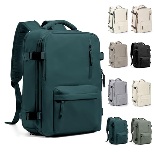 Mochila Viagem, Mochila Feminina Avião,40L Impermeável & Expansível,com Porta USB, Mochila Notebook Masculina Grande para Trabalho Casual Esportes Hiking Escolar Presente