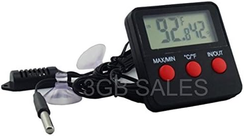 Easy to Read Reptile Tank/Egg Incubator Digital Thermometer/Hygrometer Measure Your Temperature and Humidity, Push of a Button View Pets Room Temp and Humidity Level