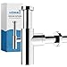 Produktbild kör4u Design Siphon 1 1/4 Zoll (32 mm), Rund, Chrom, Universal passend, inkl. Dichtungen  Röhrengeruchsverschluss für Waschbecken im Badezimmer