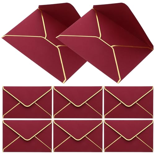 Sobres para tarjetas de agradecimiento y regalos con borde dorado elegante