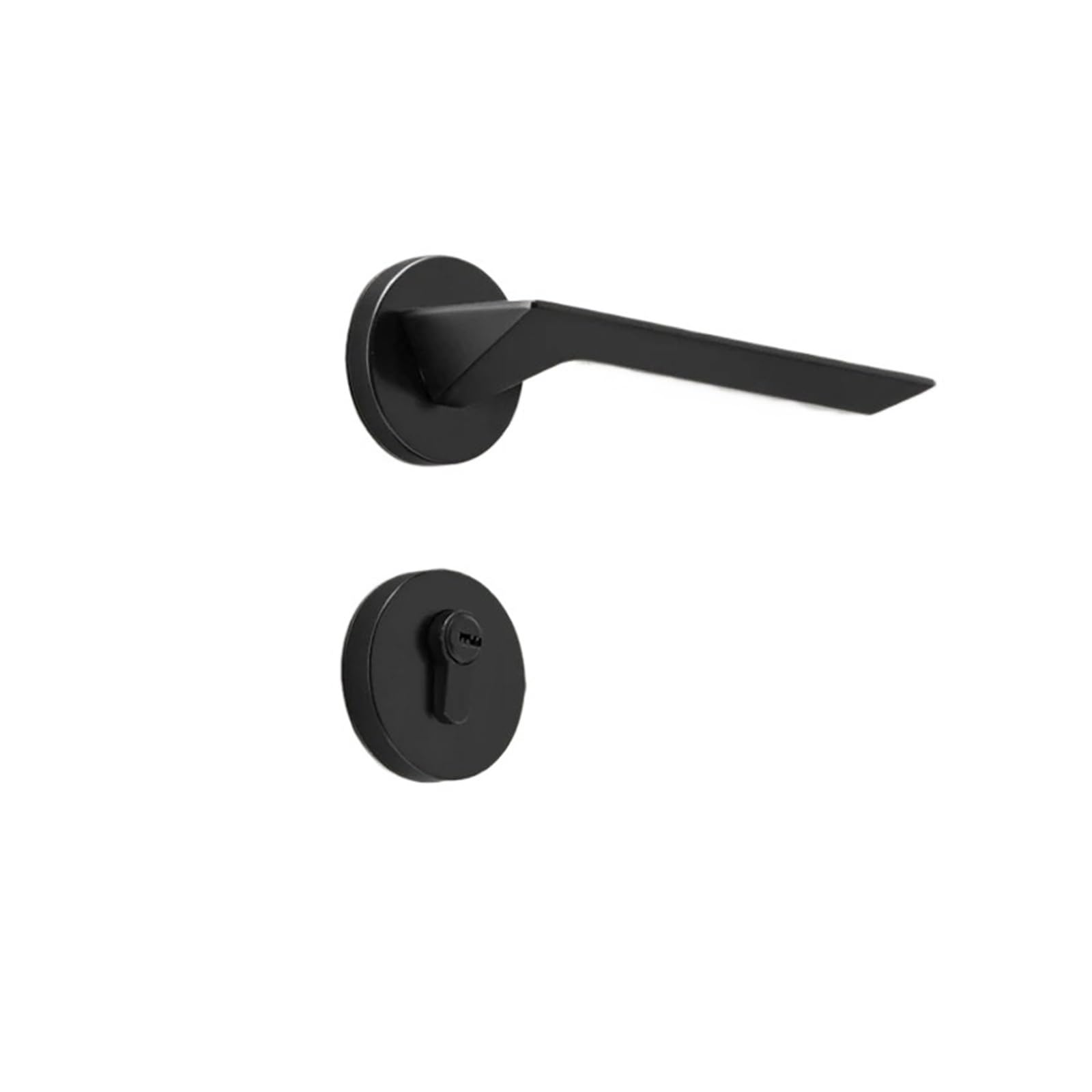 Sjloynwq Black_58mm Black Zinc Alloy Door Handle Lock Silent Bedroom Split Mechanical Furniture(Black_58mm)