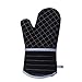 BESTonZON 1 stück ofen hitzebeständige mitt Handschuhe Anti- hot und verdickte Handschuhe backen Werkzeug für zu Hause (schwarz)