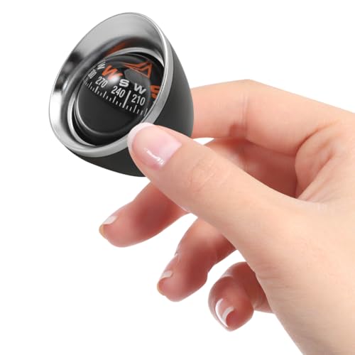 Brújula esférica para tablero de auto negra miniatura 3