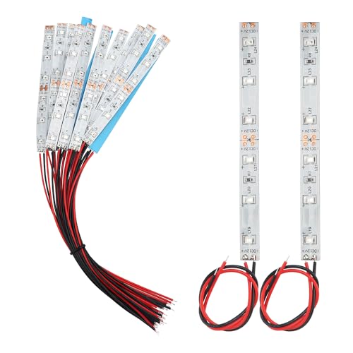 YIXISI 15 Pezzi 100mm Pre Cablato Striscia LED SMD, 2335 SMD LED, Modellismo LED, Luce Autoadesiva 12-18V, Rosso