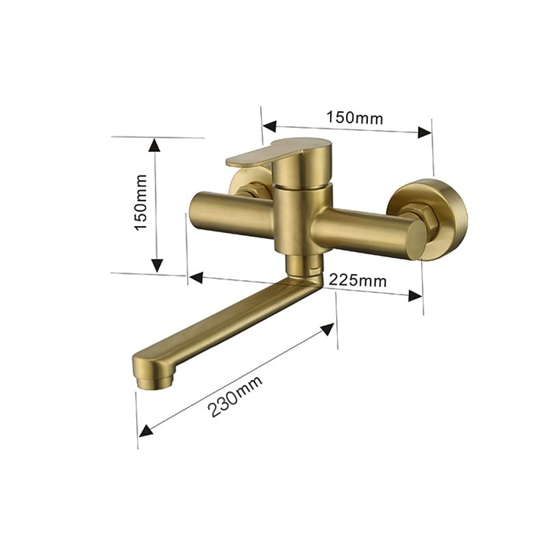 Grifo para cocina bañera baño 180° giratorio de pared para fregar y lavar cómodamente 4