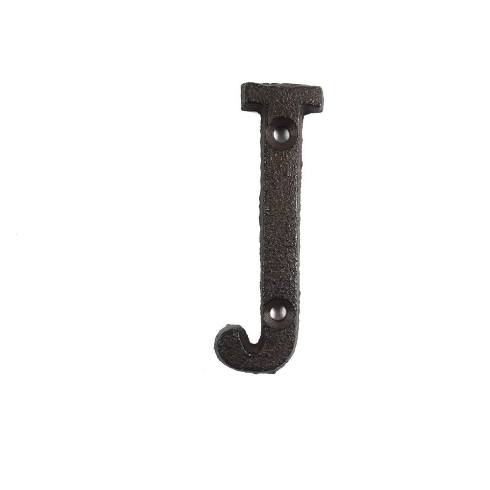 ausuky Cast Iron Retro Metal Alphabet Letters Numbers Sign Address Door Cafe Wall Decor A to Z,0 to 9 (J)
