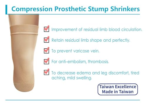Image of Prosthetic Stump Shrinkers-Below Knee, 45cm, Compression, Amputee Socks, 20-30, Daily use, Taiwan Excellence M