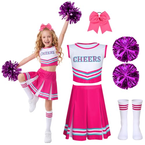 Unittype 4 Girls Cheerleader Costume Cheer Uniform Set 8-9 Y Pink