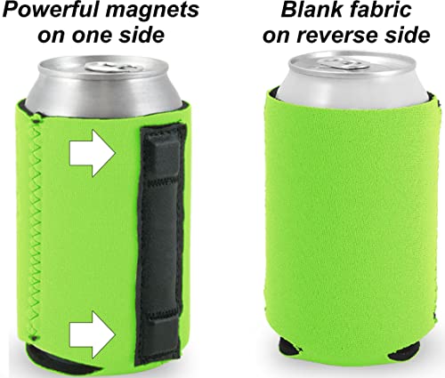 Blank Magnetic Can Coolie (2 Pack Neon Green) #TOP1