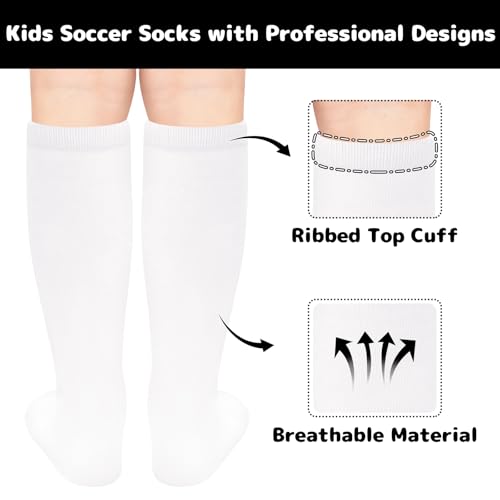 Image of Olreco 1 Pack Toddler Kids Youth Soccer Socks Girls Boys Baseball Socks Youth Knee High Softball Football Accessories Cotton
