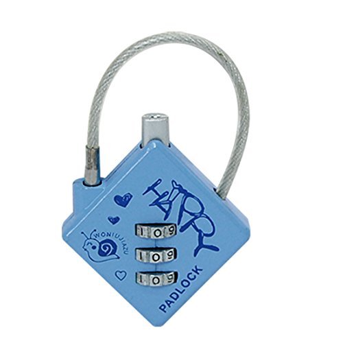 Image of Aexit Maya Blue Padlocks & Hasps Cable Security Argyle Lock Combination Padlocks Luggage Padlock