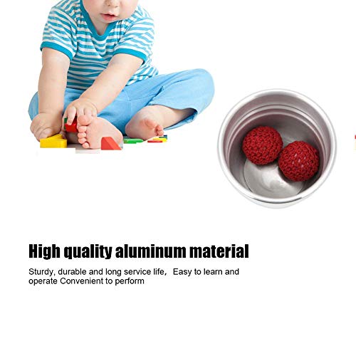 Clássico Close Up Magic Props, Wide Mouth Chop Cup Mágico Props Magic Tricks Copo magnético de alumí