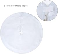 Vista 7 de S-DEAL Falda de árbol de Navidad con bayas doradas, falda de árbol de felpa de piel sintética de 24 pulgadas para decoración navideña del hogar