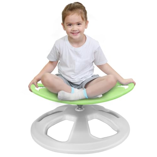Image of Zhenx Spinning Chair for Autistic Kids with Handles - 220lbs Capacity Sensory Swivel Seat - Sensory Toy for Teens with ADHD /Autism - Sit & Spin Calming Gift to Improve Focus & Body Balance (Green)