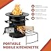 Skyflame Wood Burning Rocket Stove, Portable Camping Stove for Outdoor Cooking, Backpacking, RV and Survival, Essentials Camping Gear - Black
