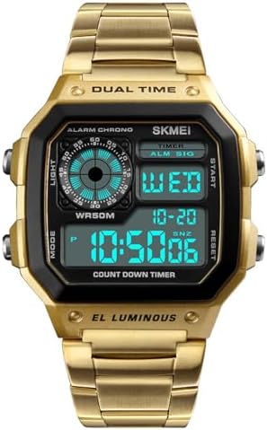 SKMEI Wrist Watch for Men, Digital Sports Waterproof Watch with Dual Time Chronograph Countdown Alarm Backlight