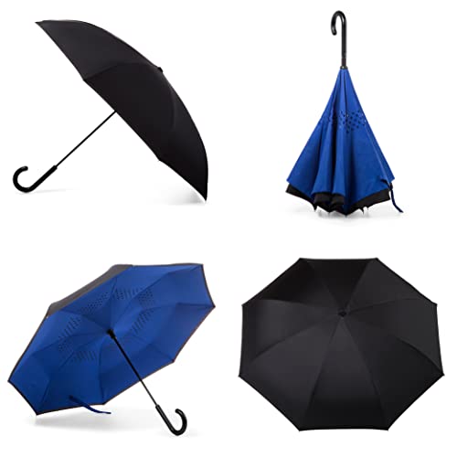 Totes Inbrella Reverse Close Umbrella, Invisible Water Repellent Coating, Auto Close #TOP2
