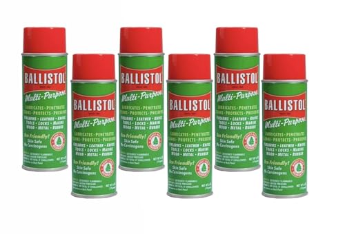 Balistol Multi-Purpose Oil, Aerosol Spray Lubricant Cleaner Protectant, 6 oz Can, 6 Pack