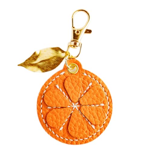 みかんキーホルダー(1個)[No.066]/ 手縫い モチーフ オレンジ色 チャーム 神奈川県