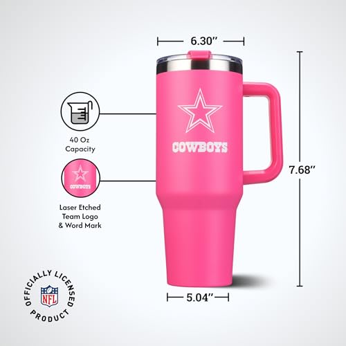 Image of The Memory Company Officially Licensed NFL - Dallas Cowboys 40oz Pink Game Day Tumbler with Team Logo