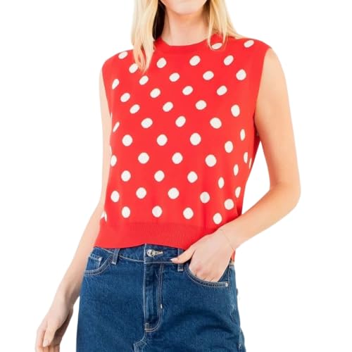 Image of Women Graphic Sweater Vest Y2k Knit Tank Top Lightweight Pullover Top