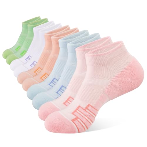 Image of YOJOOM Women Low Cut Ankle Compression Socks for Athletic Running, Hiking, 5 Pairs, Assorted Colors
